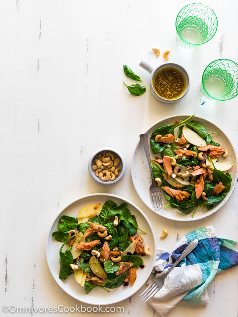 Curry Salmon Salad with Spinach and Apple Omnivore's Cookbook