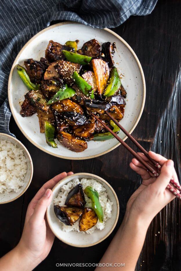 Di San Xian (Fried Potato, Eggplant and Pepper in Garlic Sauce 地三鲜) Omnivore's Cookbook