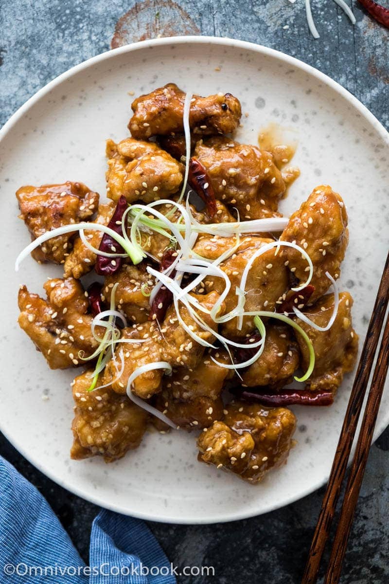 Real deal General Tso's Chicken cooked in a spicy garlicky sauce