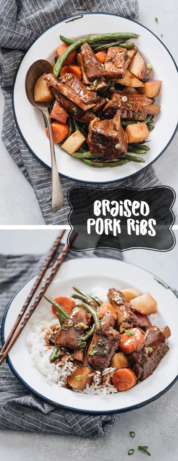 Asian Braised Pork Ribs (红烧排骨) - An easy recipe that promises fall-off-the-bone ribs with a rich, savory taste. Freezer-friendly and perfect for meal prep. {Gluten Free Adaptable}