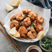 3-Ingredient Fried Shrimp is the easiest fried shrimp recipe that generates the best results. The juicy shrimp are wrapped in a light, crispy, and fluffy crust that is similar to tempura. So good! #seafood #recipes #shrimp