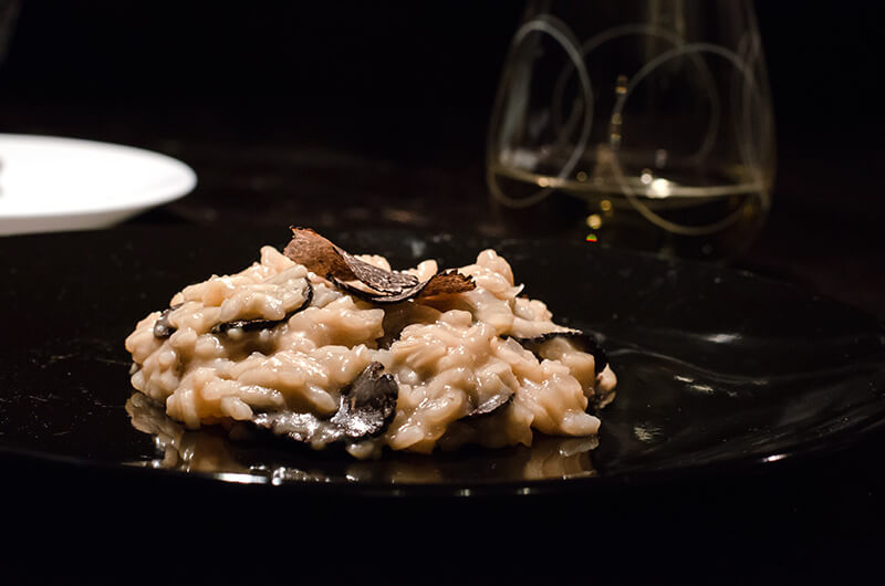 Fresh winter black truffle risotto