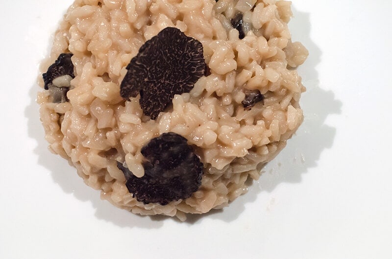 Fresh winter black truffle risotto