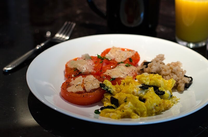 Fresh winter black truffle scrambled eggs