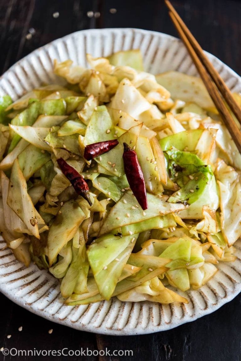 Chinese 4-Ingredient Fried Cabbage - Omnivore's Cookbook