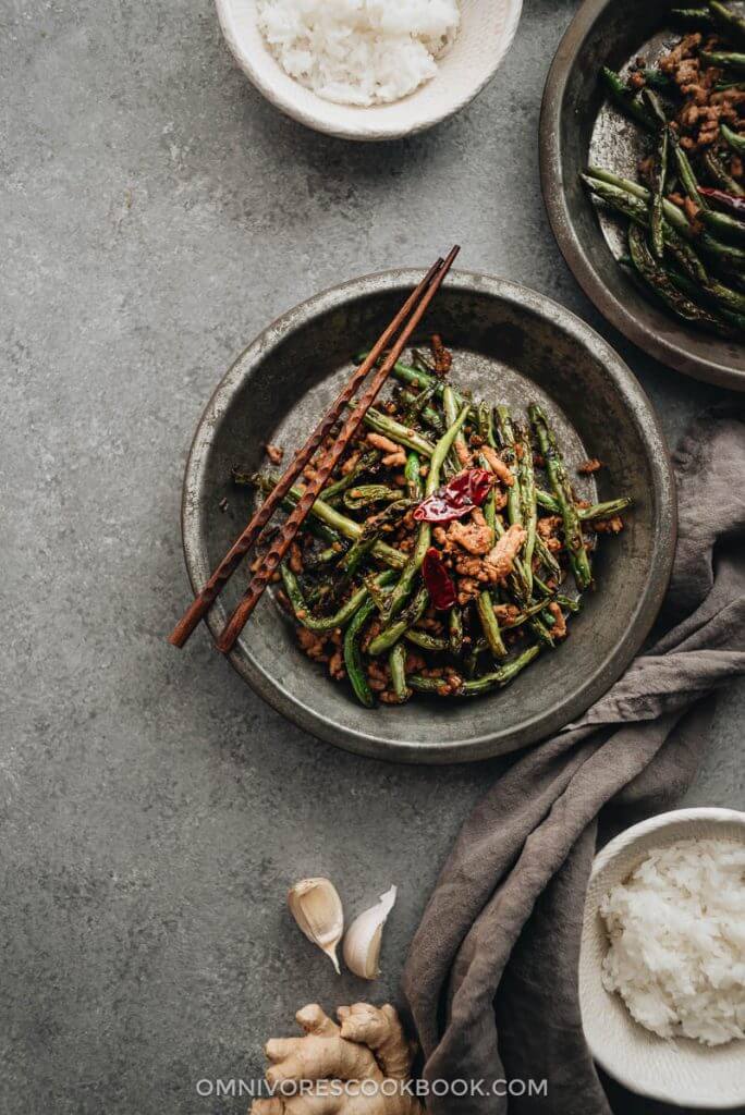 Sichuan Dry Fried Green Beans (干煸四季豆) - Omnivore's Cookbook