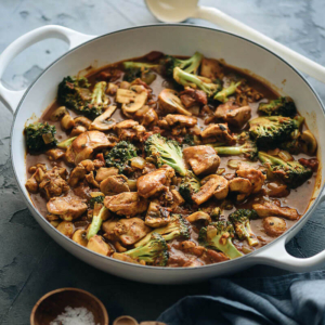 Easy Healthy Chicken Curry - A quick and simple recipe that produces super rich gravy and juicy chicken and is loaded with vegetables. #chinese #butter #yellow #thighs #glutenfree
