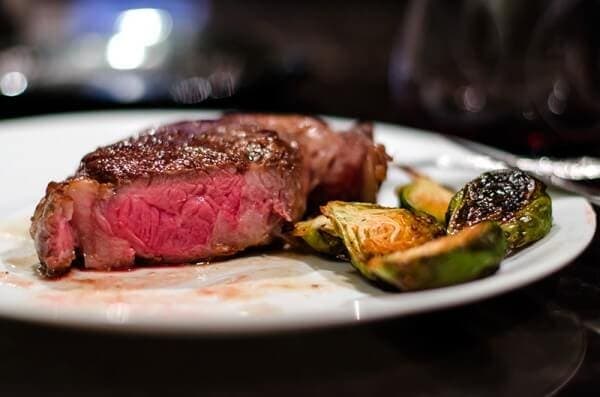 perfect homemade steak and roasted brussels sprouts