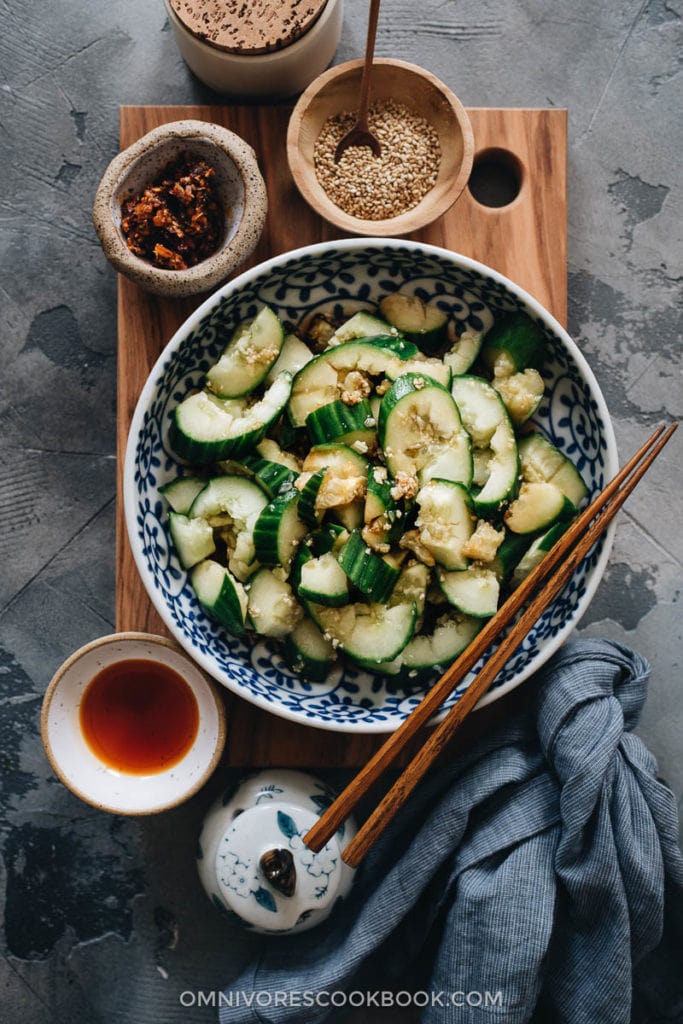 Easy Chinese Cucumber Salad (拍黄瓜) - Omnivore's Cookbook