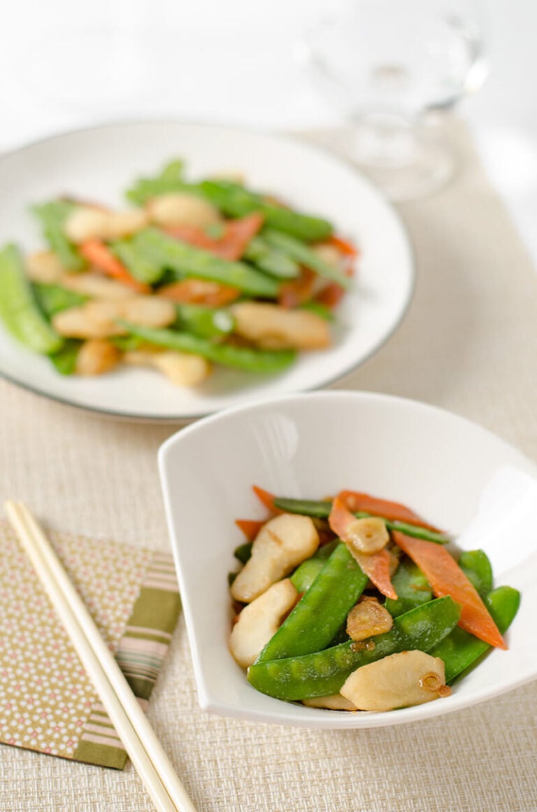 StirFried Snow Peas and Water Chestnuts Omnivore's Cookbook