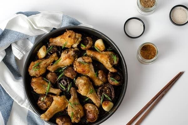 Szechuan Style Baked Chicken Wings with Mushroom | Omnivore's Cookbook
