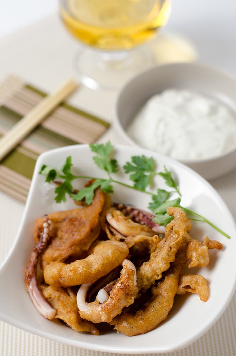 Beer Battered Calamari with Yogurt | Omnivore's Cookbook