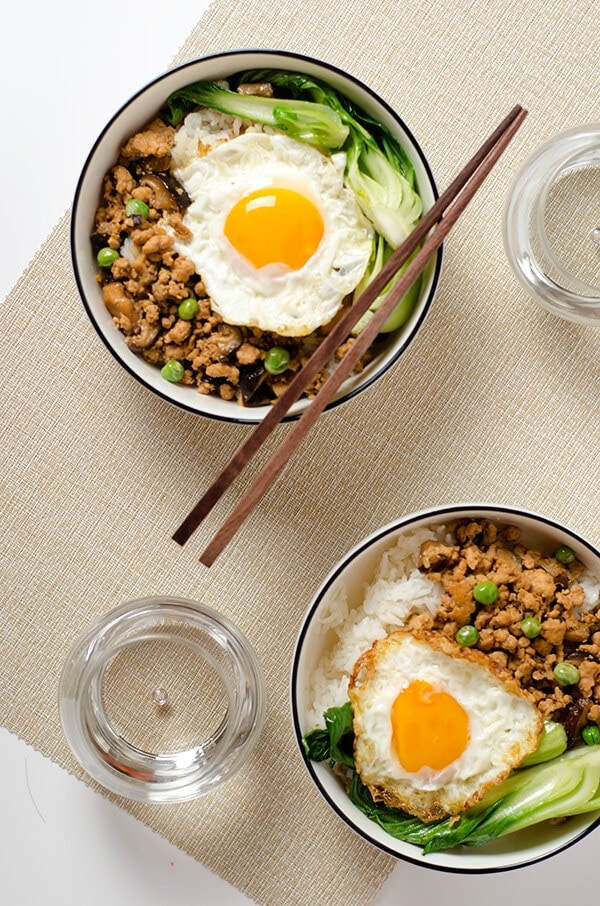 Chinese ground chicken bowl | Omnivore's Cookbook