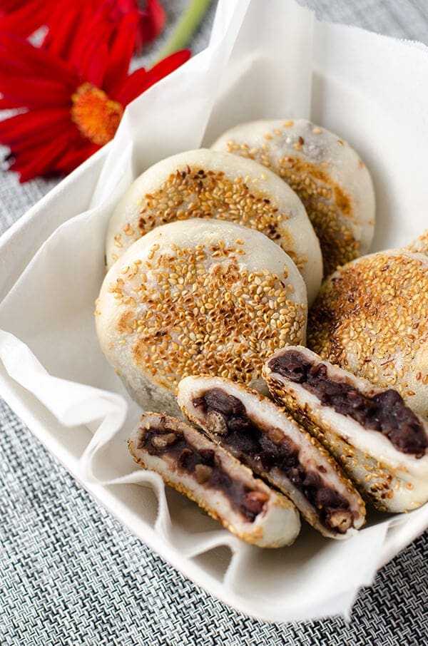 Sticky Rice Cake with Red Bean Paste | Omnivore's Cookbook