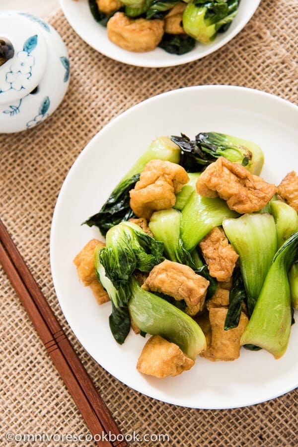 Bok Choy stirfry with Crispy Tofu Omnivore's Cookbook