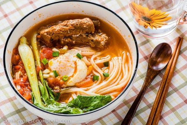 20-Minute Udon Noodle Soup with Buttery Tomato Broth