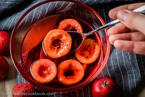 Hawthorn Berry Juice - a healthy and delicious treat in the winter. The juice is so rich, sweet, and fruity in flavor | omnivorescookbook.com