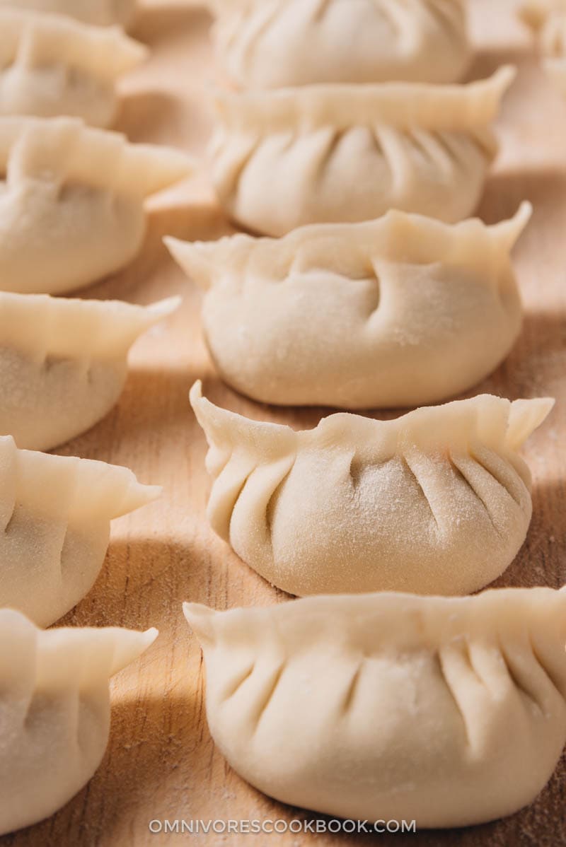 Chinese Dumplings | The ultimate guide to making Chinese dumplings from scratch. The dough can be used for both boiled dumplings (shui jiao, 水饺) and potstickers (guo tie, 锅贴). The dumpling wrappers are tender and thin, with a silky mouthfeel Uncooked Chinese dumplings