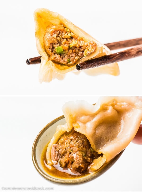 Mom's Best Lamb Dumpling - These soupy lamb dumplings are irresistible! The recipe can be used for cooking boiled dumplings and potstickers | omnivorescookbook.com