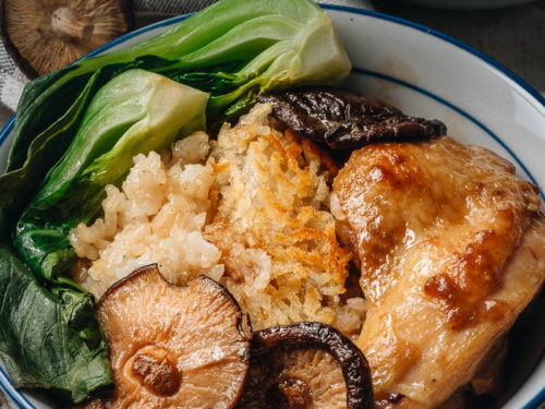 Rice Cooker Chicken and Mushroom Rice