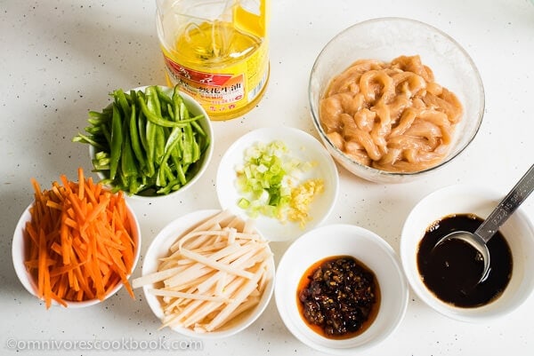 Yu Xiang Rou Si ingredience | omnivorescookbook.com