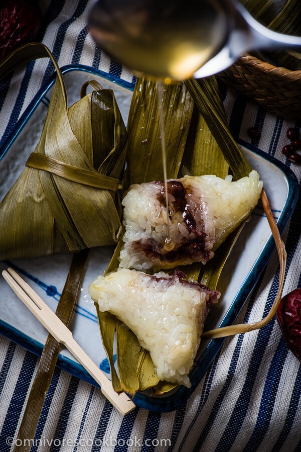 Zongzi with Red Bean Paste (Sticky Rice Dumplings) - Omnivore's Cookbook