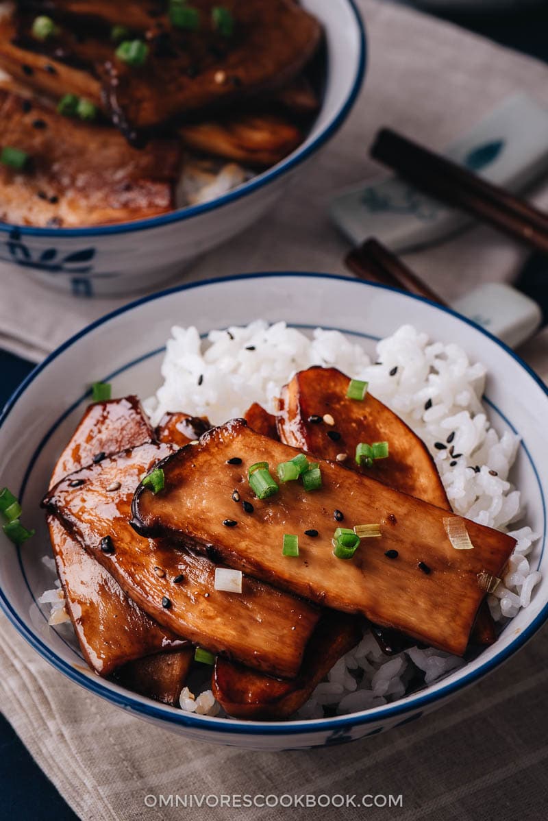 Teriyaki King Oyster Mushroom Omnivore's Cookbook