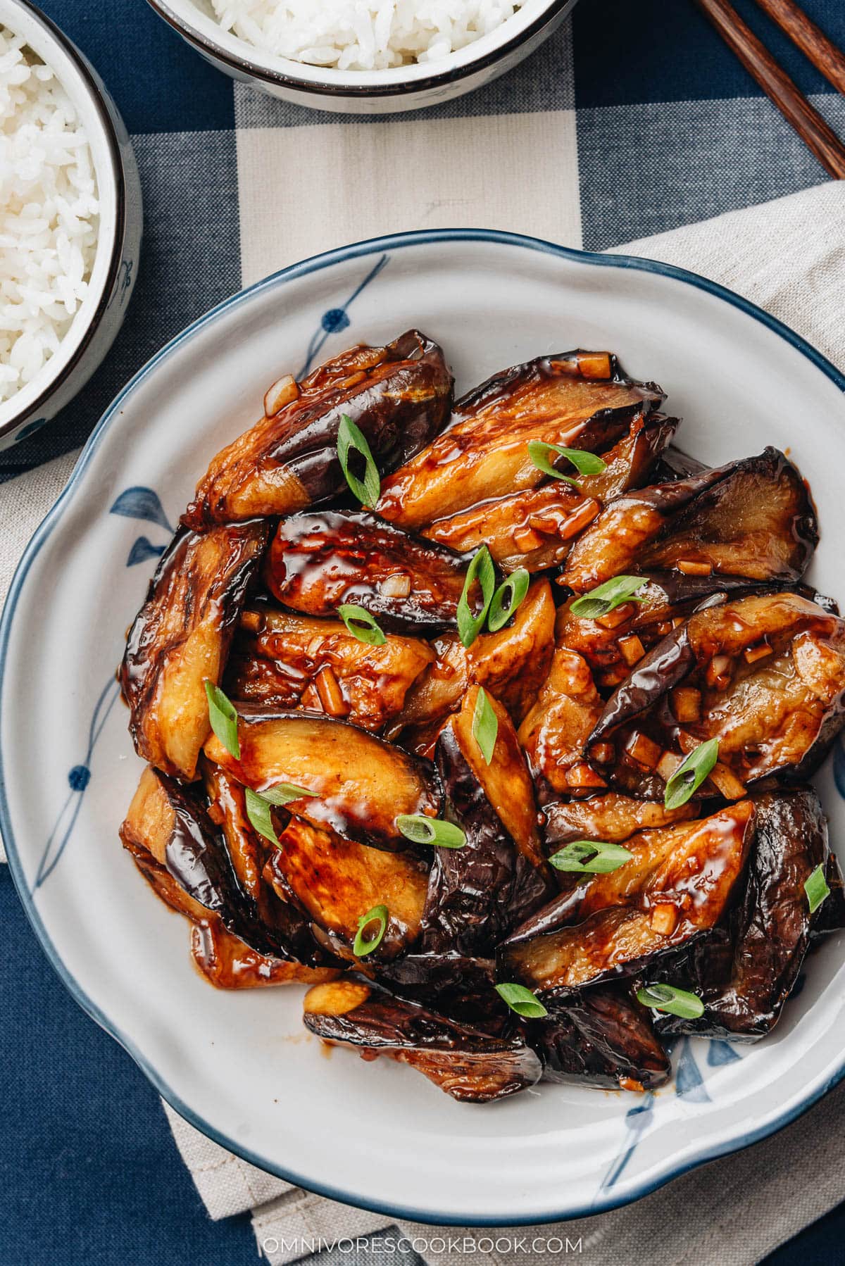 Chinese eggplant in garlic sauce