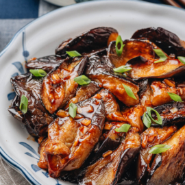 Homemade Chinese eggplant in garlic sauce