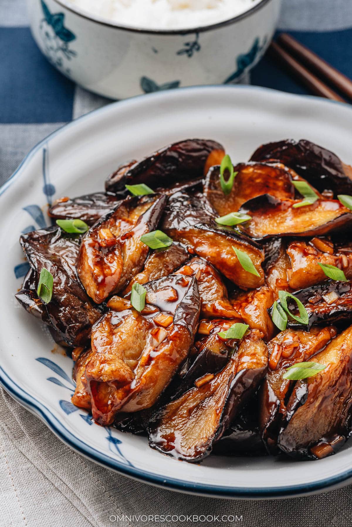 Homemade Chinese eggplant in garlic sauce