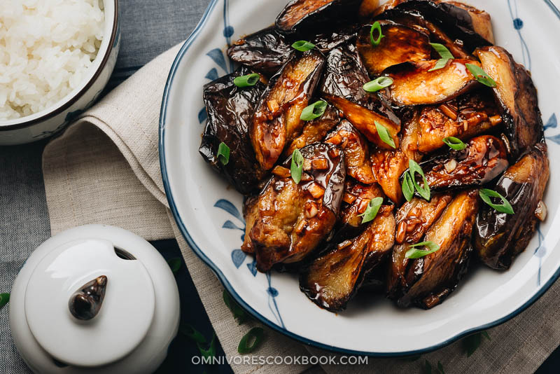 Microwave Eggplant with Scallion-Chile Crisp Oil