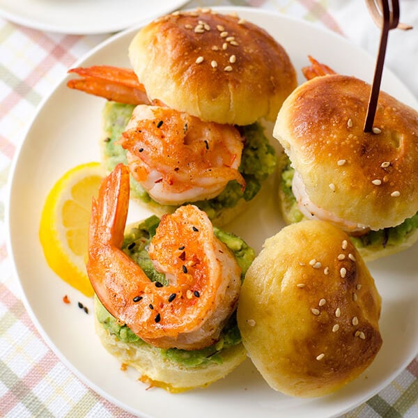 Mini Shrimp Guacamole Sandwich | omnivorescookbook.com