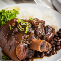 Braised Pork Shank with Black Beans - an easy one-dish meal that requires very little active cooking time and ensures the best flavor. | omnivorescookbook.com