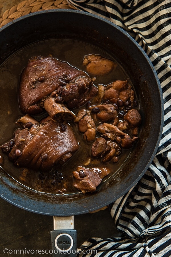 Braised Pork Shank with Black Beans - an easy one-dish meal that requires very little active cooking time and ensures the best flavor. | omnivorescookbook.com