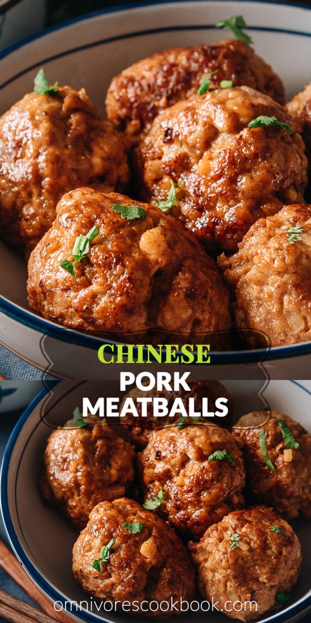 Chinese Lion’s Head Pork Meatballs (狮子头) - Omnivore's Cookbook
