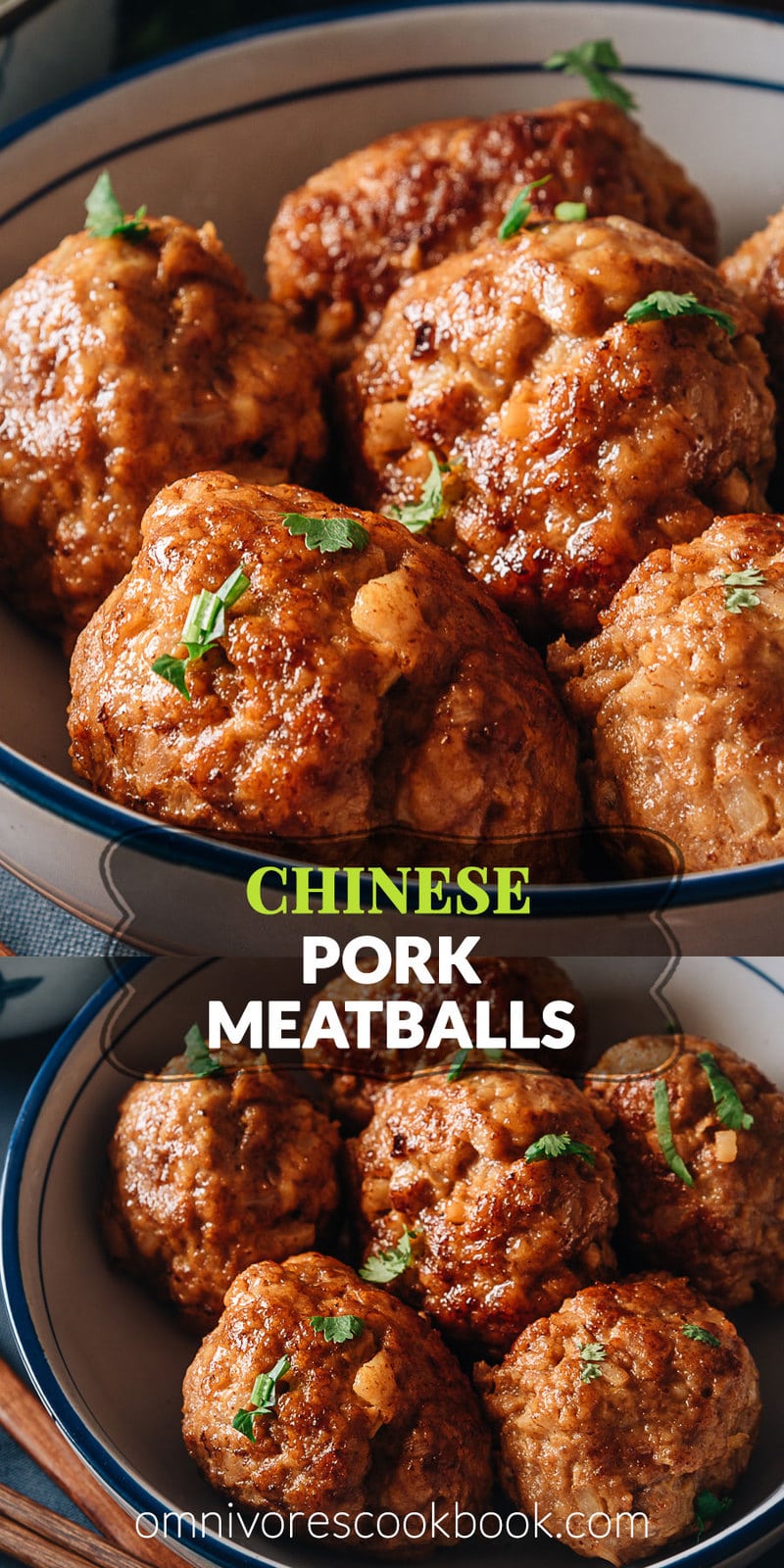 Chinese Lion’s Head Pork Meatballs | A family pork meatball recipe that uses breadcrumbs, water chestnuts, and aromatics to make super light, fluffy and juicy meatballs that are bursting with flavor. 