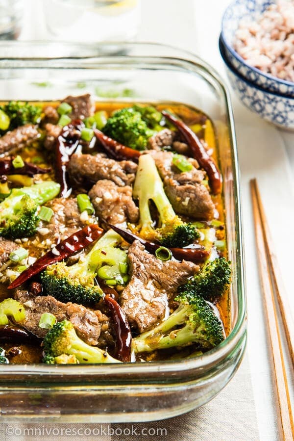 Authentic Szechuan Poached Beef (水煮牛肉) - The beef is melt-in-your-mouth tender. The numbing spiciness is so addictively good that you cannot stop eating, even if it makes your stomach burn. | omnivorescookbook.com
