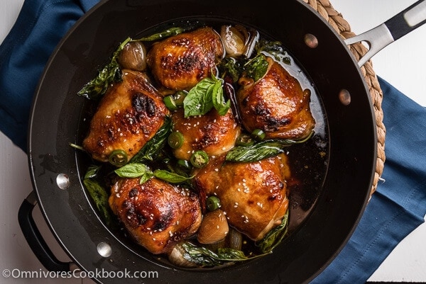 Baked Three Cup Chicken (三杯鸡) - Cook the best chicken with minimal effort | omnivorescookbook.com