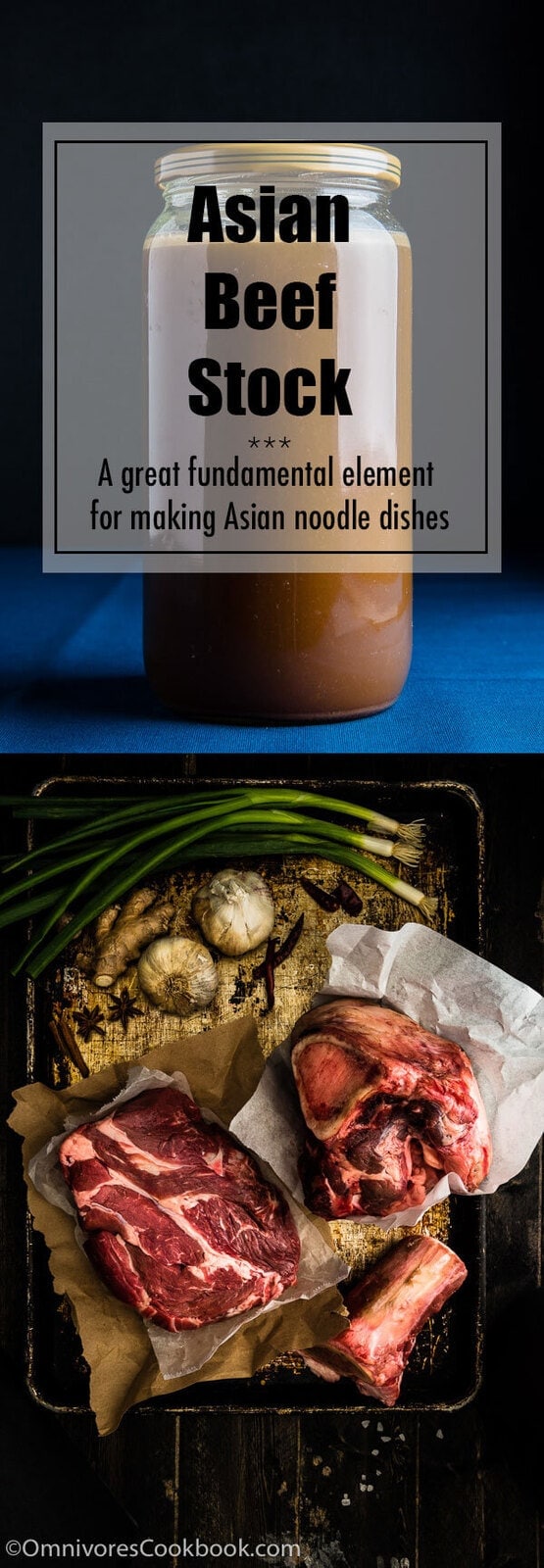 Asian beef stock - A great fundamental element for making Asian noodle dishes, such as Taiwan beef noodle soup and Vietnamese beef pho | omnivorescookbook.com