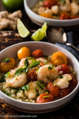 Green Curry Shrimp - A quick fix for a comforting, delicious, and healthy meal. The cooking is simple, foolproof, and forgiving. Learn all the tips for creating your own shrimp curry without a recipe. | omnivorescookbook.com