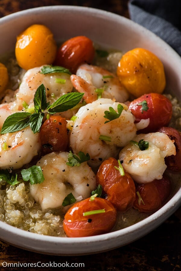 Green Curry Shrimp - A quick fix for a comforting, delicious, and healthy meal. The cooking is simple, foolproof, and forgiving. Learn all the tips for creating your own shrimp curry without a recipe. | omnivorescookbook.com