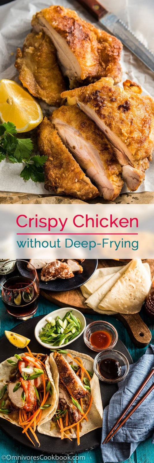 Crispy Chicken without Deep-Frying (香酥鸡) - This recipe offers a new approach to creating crispy and flavorful fried chicken on the stovetop using the minimum amount of oil. | omnivorescookbook.com