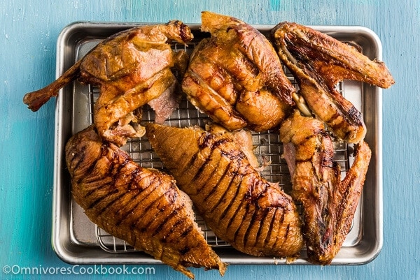 The Best Slow Roast Duck (A recipe from a chef) - The duck is stuffed with citrus, then slow cooked until the meat is falling off the bones and the skin perfectly crisped. | omnivorescookbook.com