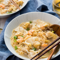 Cantonese Wonton Noodle Soup (港式云吞面) Recipe + Video - You can make a hearty bowl of wonton noodle soup at home, and it’ll be even better than in a Chinese restaurant!