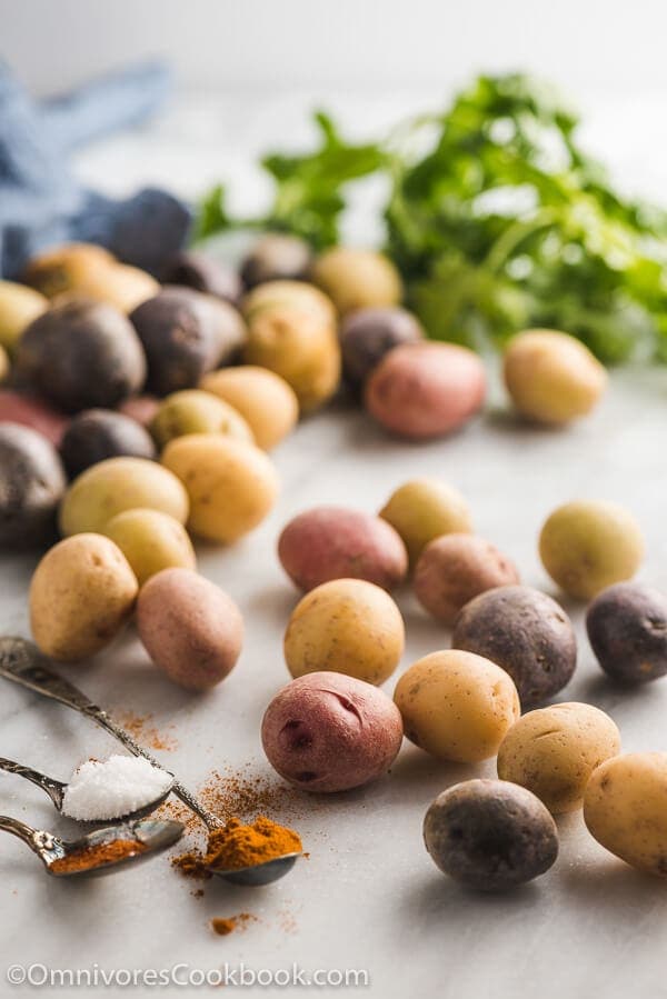 Crispy Pressure Cooker Potatoes - Moist and tender in texture and crispy on the surface. They require less oil than roasted potatoes and taste even better!