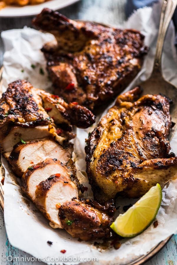 Grilled Chicken Breast with Black Bean Sauce - Perfectly cooked chicken with a crispy and flavorful crust, juicy and tender meat, and a heavenly smoky aroma.