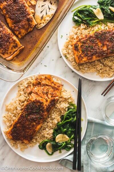 Honey Soy Sauce Glazed Salmon - Omnivore's Cookbook