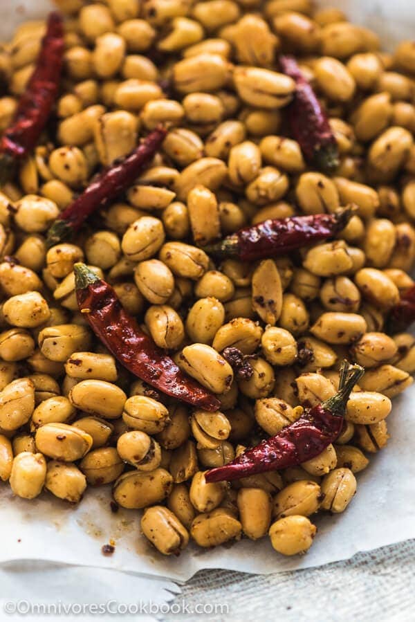 Szechuan Spicy Peanuts (黄飞鸿花生, Huang Fei Hong Spicy Peanuts) - Crunchy, salty, slightly sweet, and fiercely hot, with the citrusy tingle of numbingness. You won’t able to stop once you pop the first peanut into your mouth.