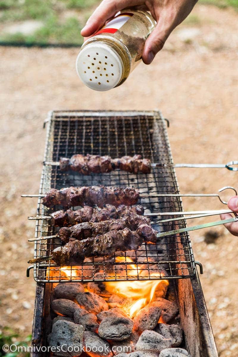 Xinjiang Lamb Skewer (新疆烤串, chuar) - The real-deal recipe that helps you cook exactly the way Chinese street vendors do. Learn the best practices of choosing cuts, making the marinade, and grilling over charcoal.