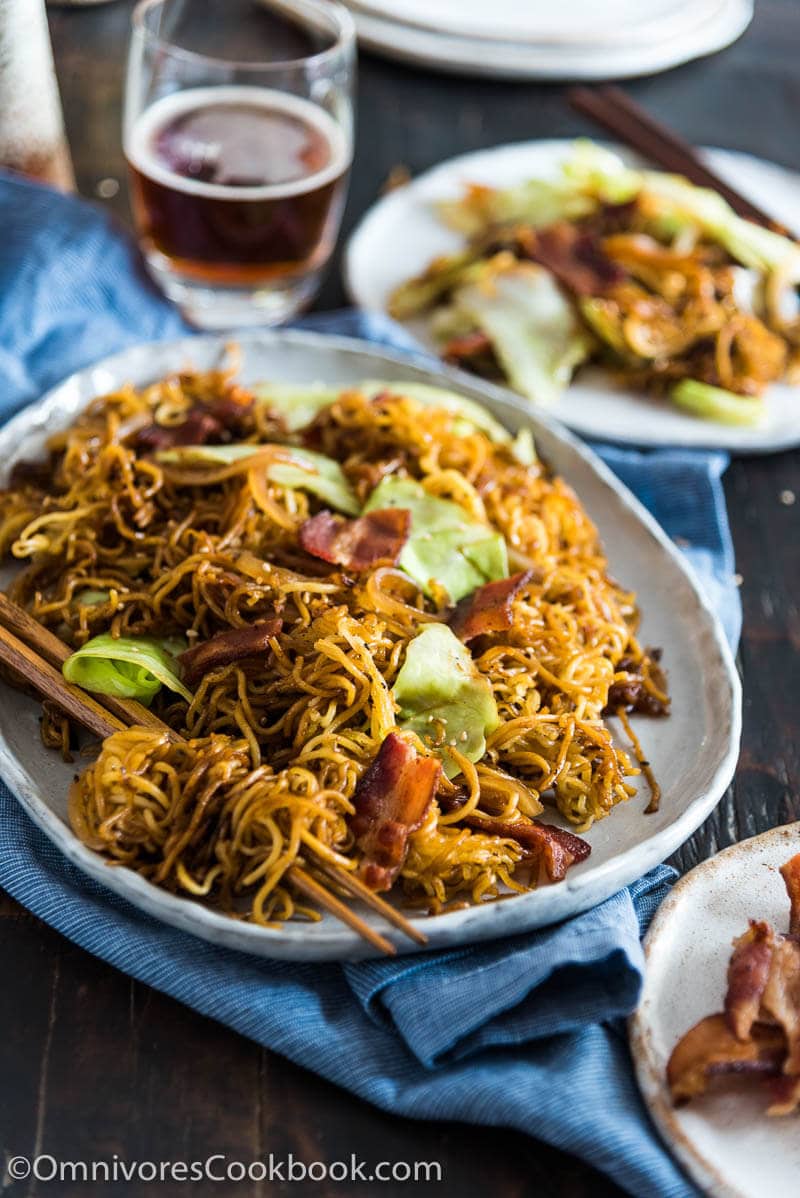 Bacon Pan Fried Noodles  Omnivore's Cookbook